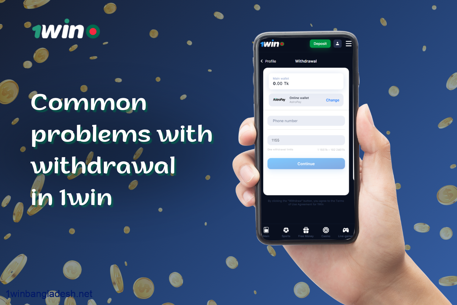 Typical problems with withdrawing funds to 1win that a user from Bangladesh may face