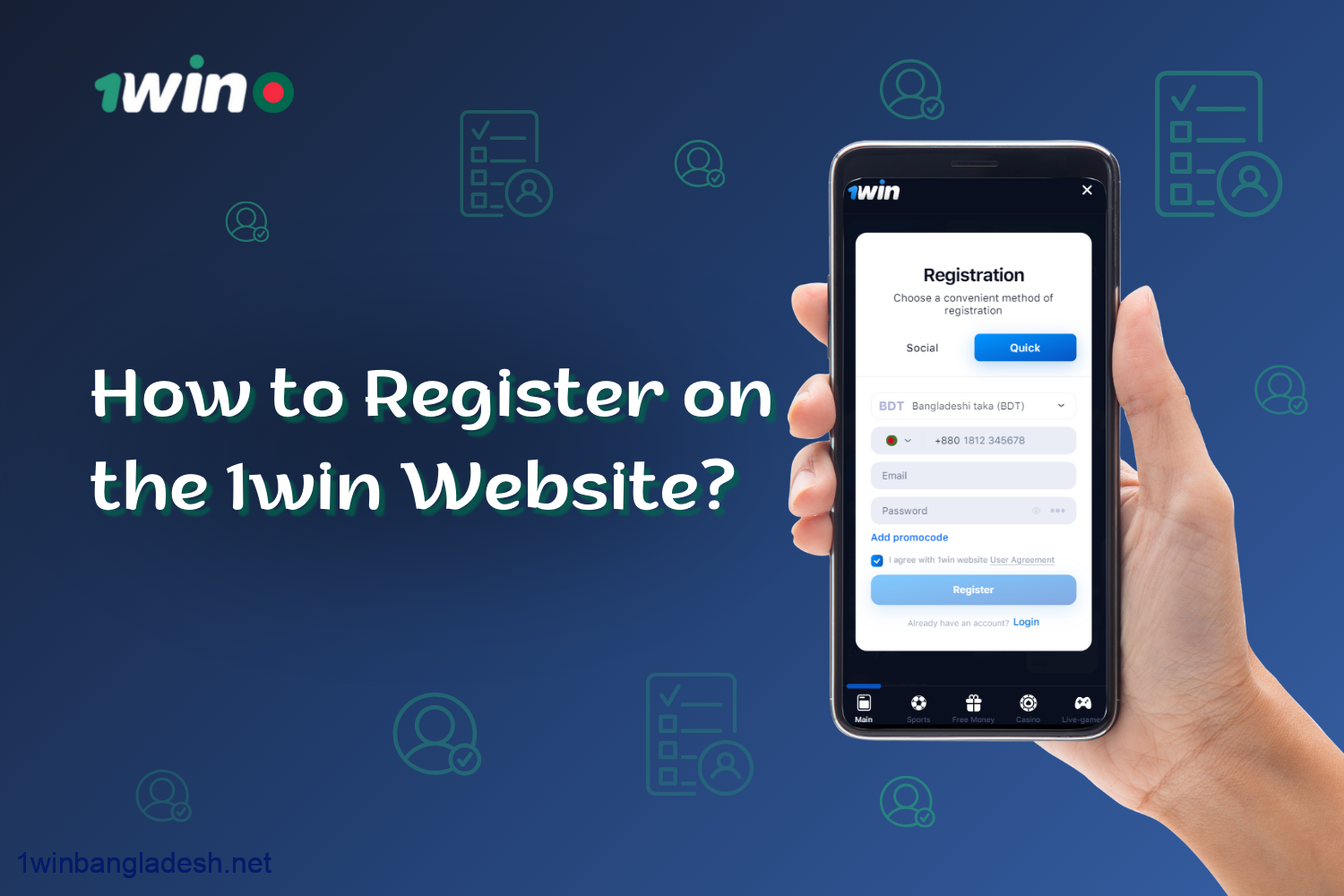 To register for the 1win website, users from Bangladesh should follow the instructions