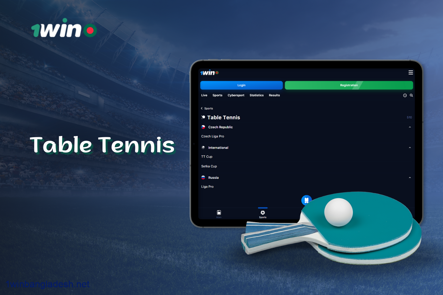 1win offers a wide range of Table Tennis betting options in the Sports section for players from Bangladesh