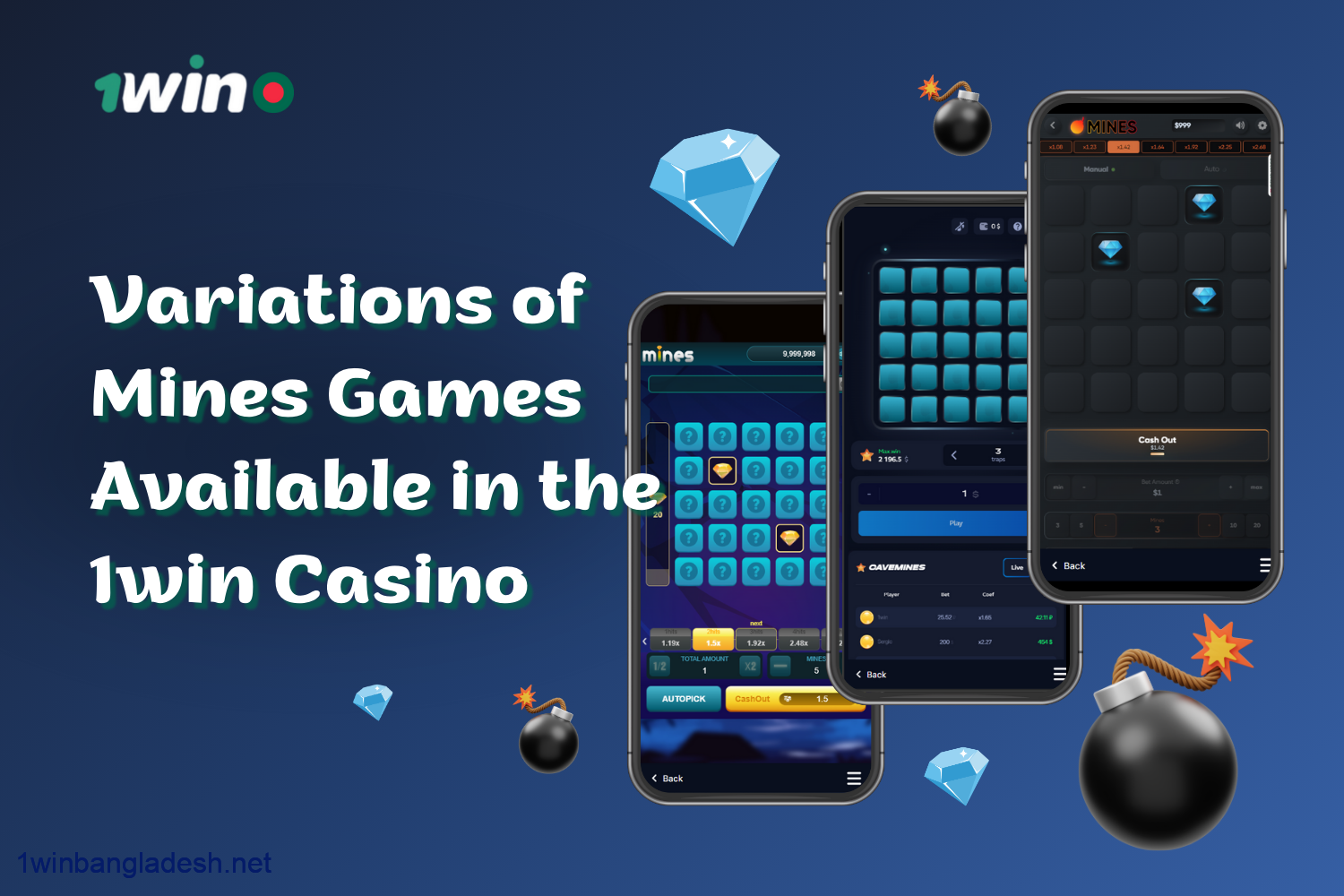 1win Casino has several variations of Mine Games for players from Bangladesh