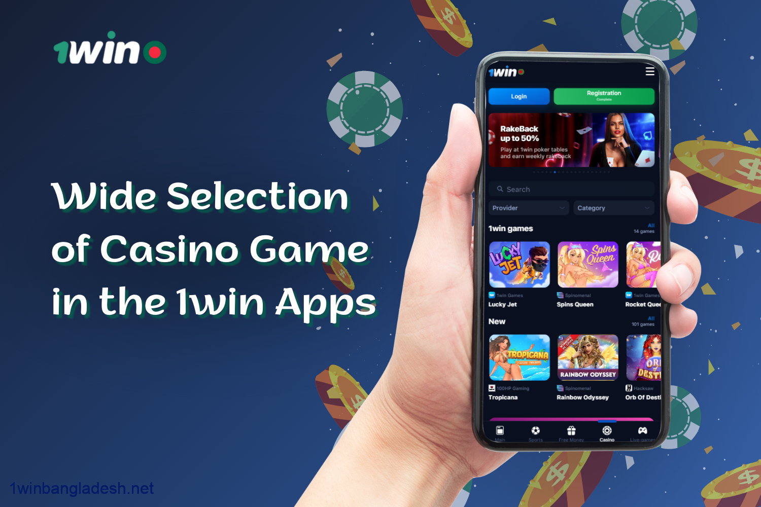 1win apps offer a wide range of casino games for users from Bangladesh