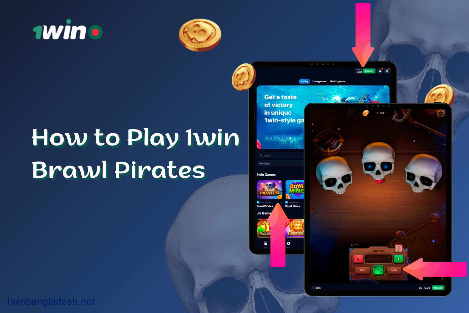 A guide for Bangladeshi users on how to play 1win Brawl Pirates